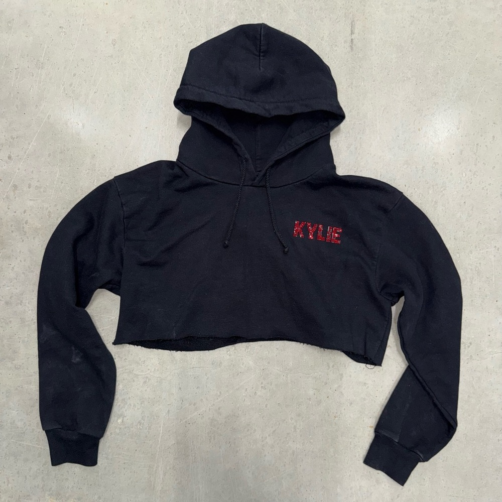 Black Hoodie‎ with Red Rhinestone KYLIE Logo
